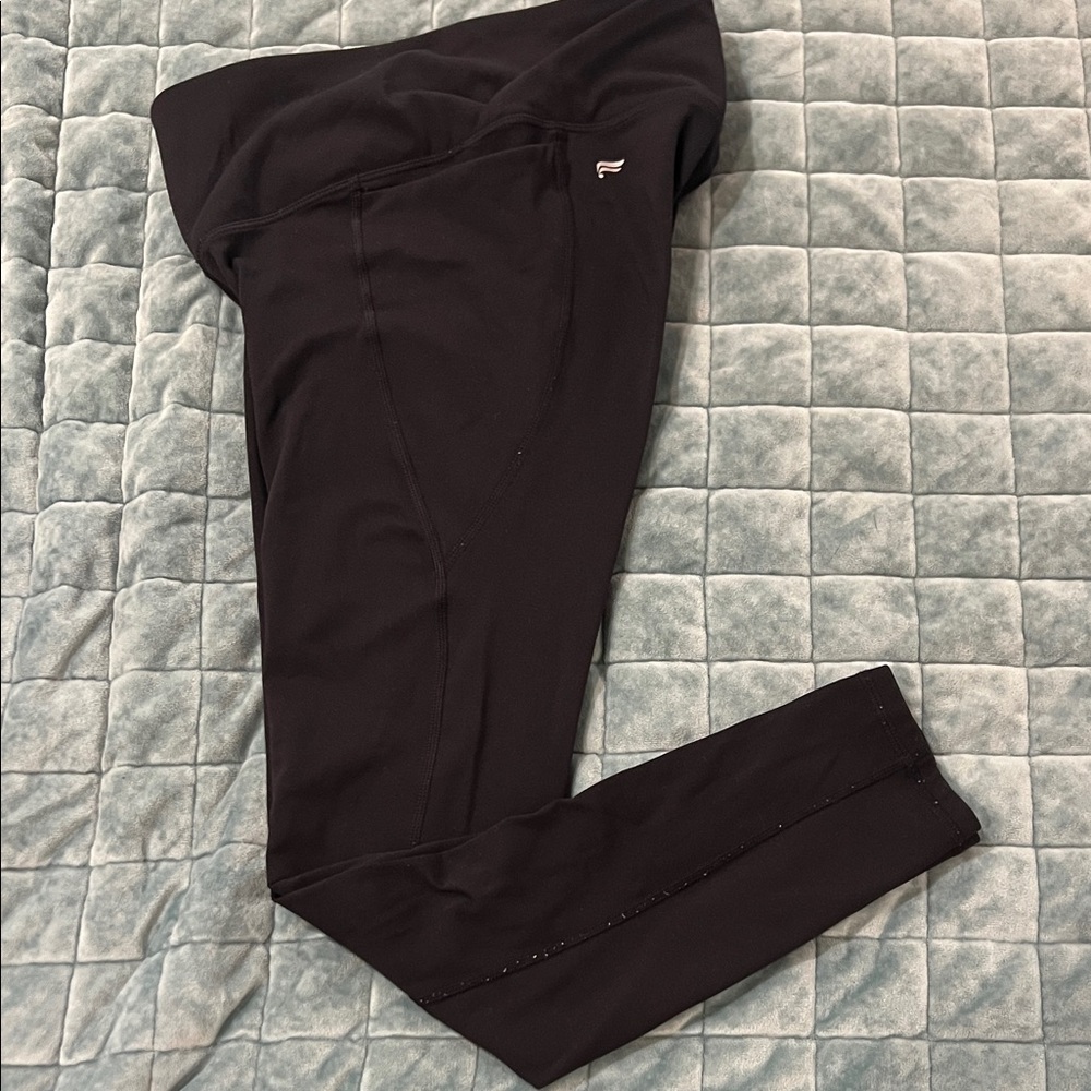 Fabletics Pure Lux Cross Over Black Leggings